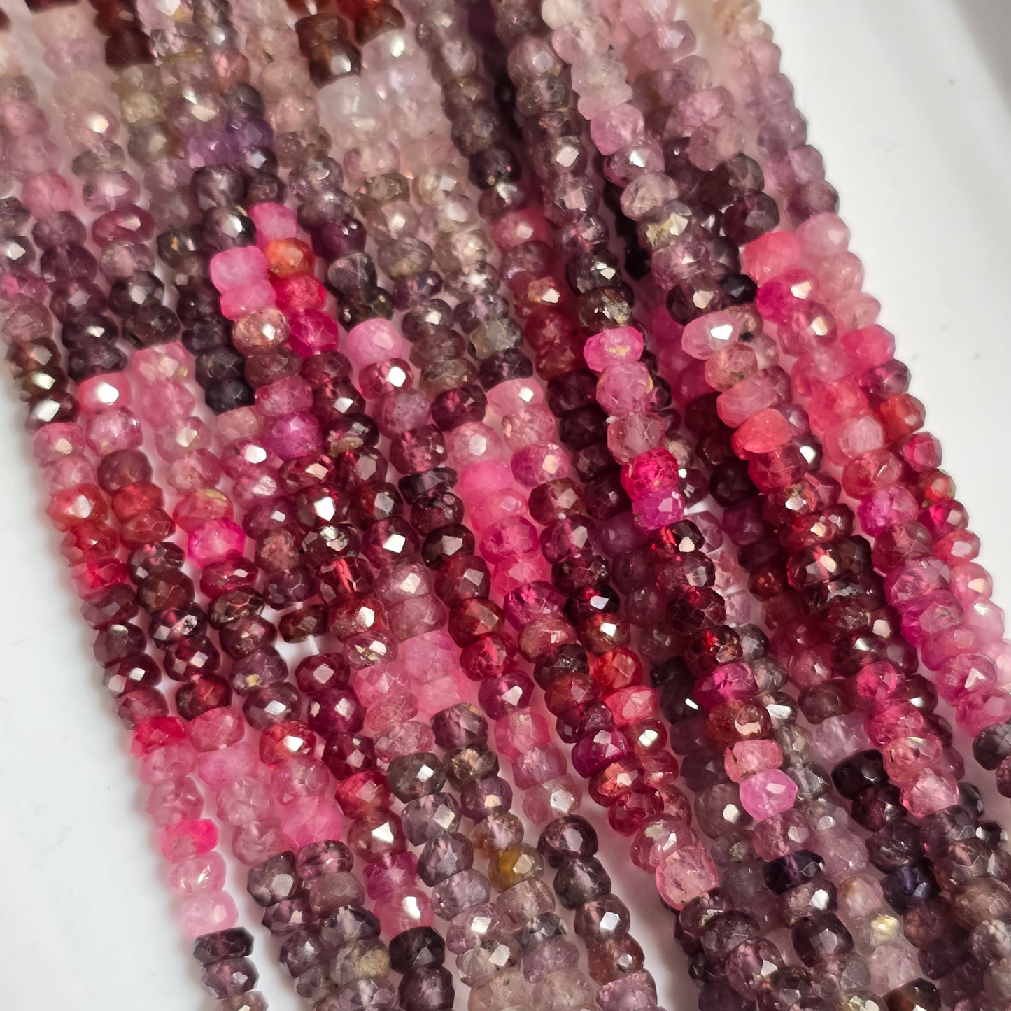 MULTI SPINEL FACETED RONDELLE, 4MM , 13", SPINEL BEADS, NATURAL MULTI SPINEL, GEMSTONE BEADS
