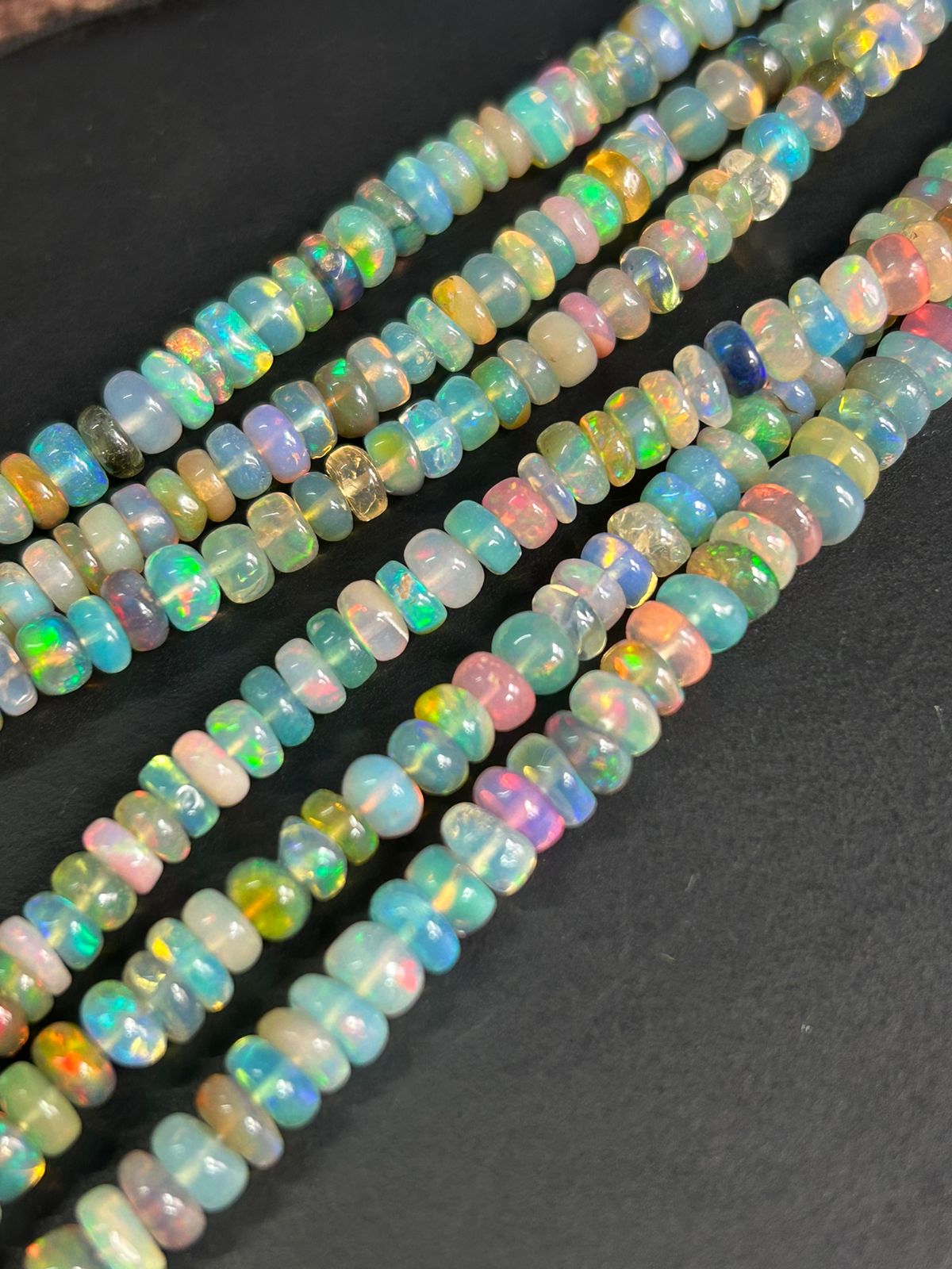 SPECIAL PRODUCT ! Ethiopian opal multi color smooth rondelle, 5to5.5mm apx, high quality, ethiopian opal beads, natural opal, necklace