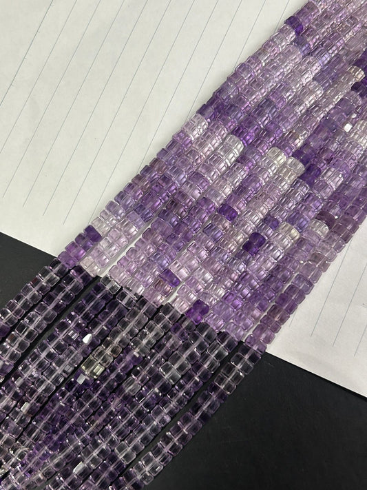 FINE QUALITY! Shaded amethyst faceted bolt shape beads, 6.5mm apx, jewellery making supplies, amethyst