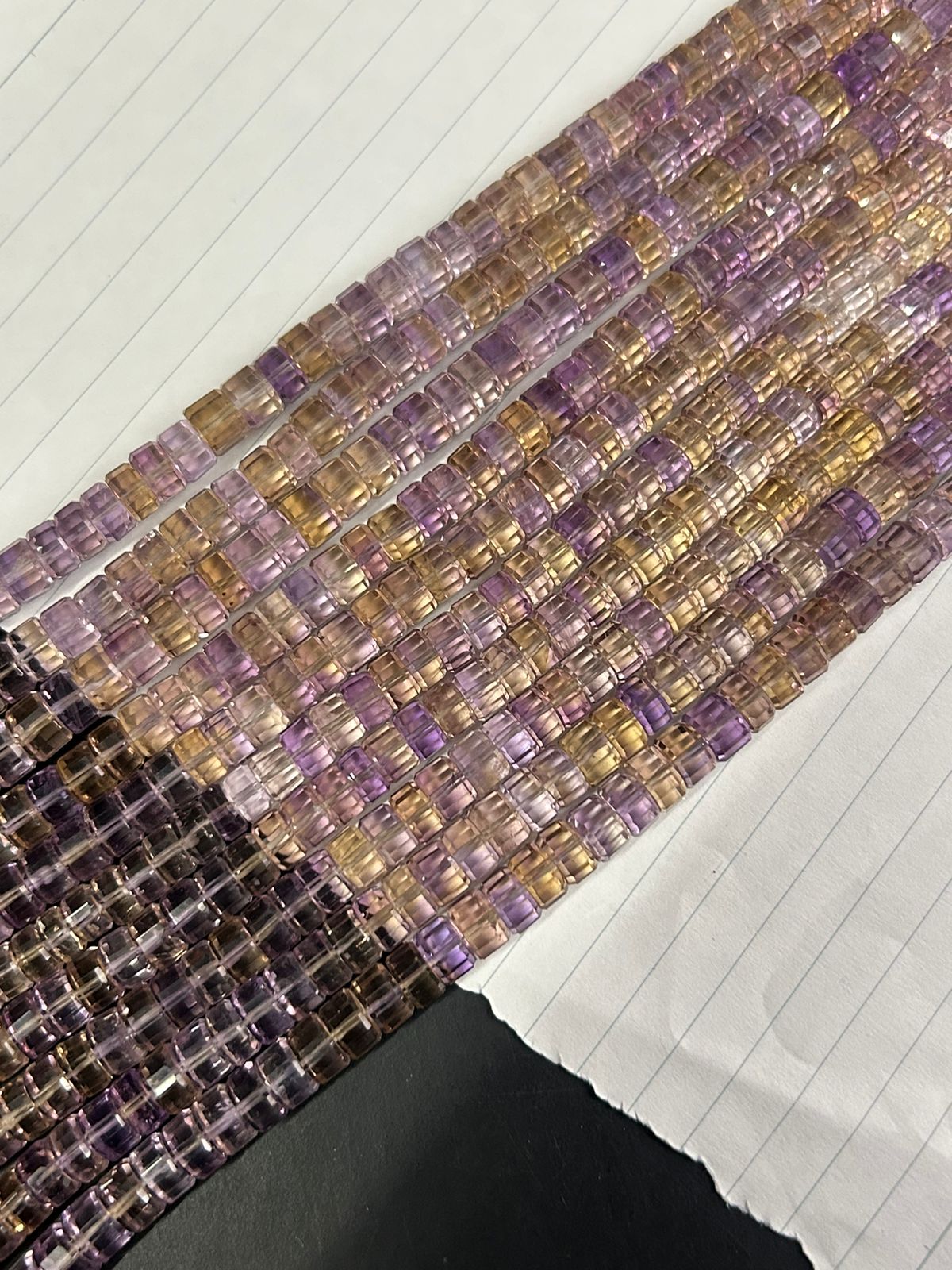 GORGEOUS ! Ametrine faceted bolt shape beads, fat tyres , 7 mm apx , ametrine, beads, gemstone beads