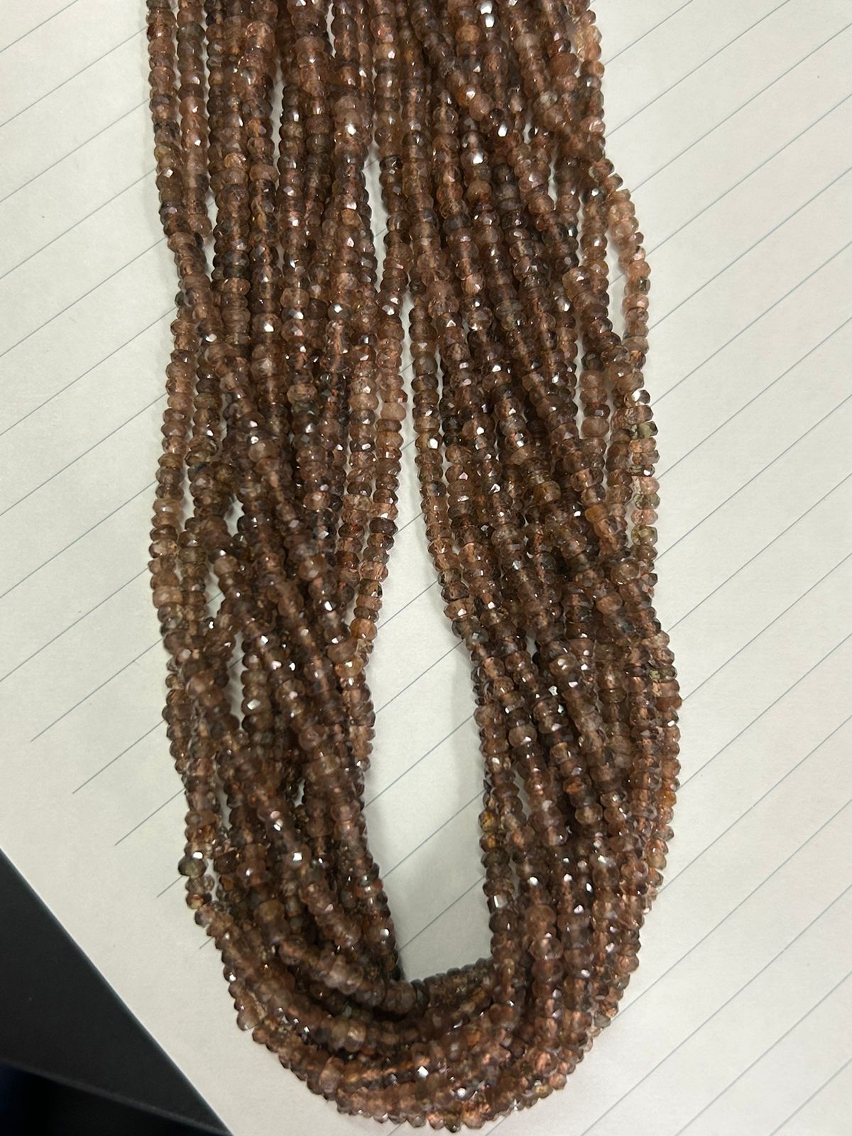 3-3.5MM Andalusite Faceted Rondelle Beads, Gemstone Beads, Natural Gemstone Beads, AAA Quality, Indian Cut Gemstone Beads