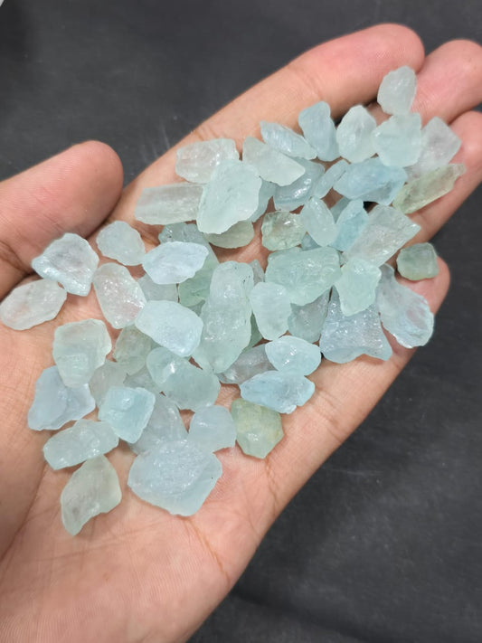 100 % NATURAL 100GMS OF AQUAMARINE ROUGH, NATURAL AQUAMARINE, ROUGH FOR JEWELLERY MAKING