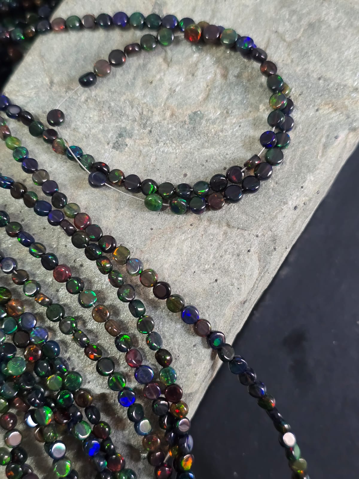 3.5-4.5 mm, Fire Opal Ethiopian Opal smooth coin Beads Opal Beads, Natural Ethiopian Opal Beads, Top Quality Ethiopian Beads