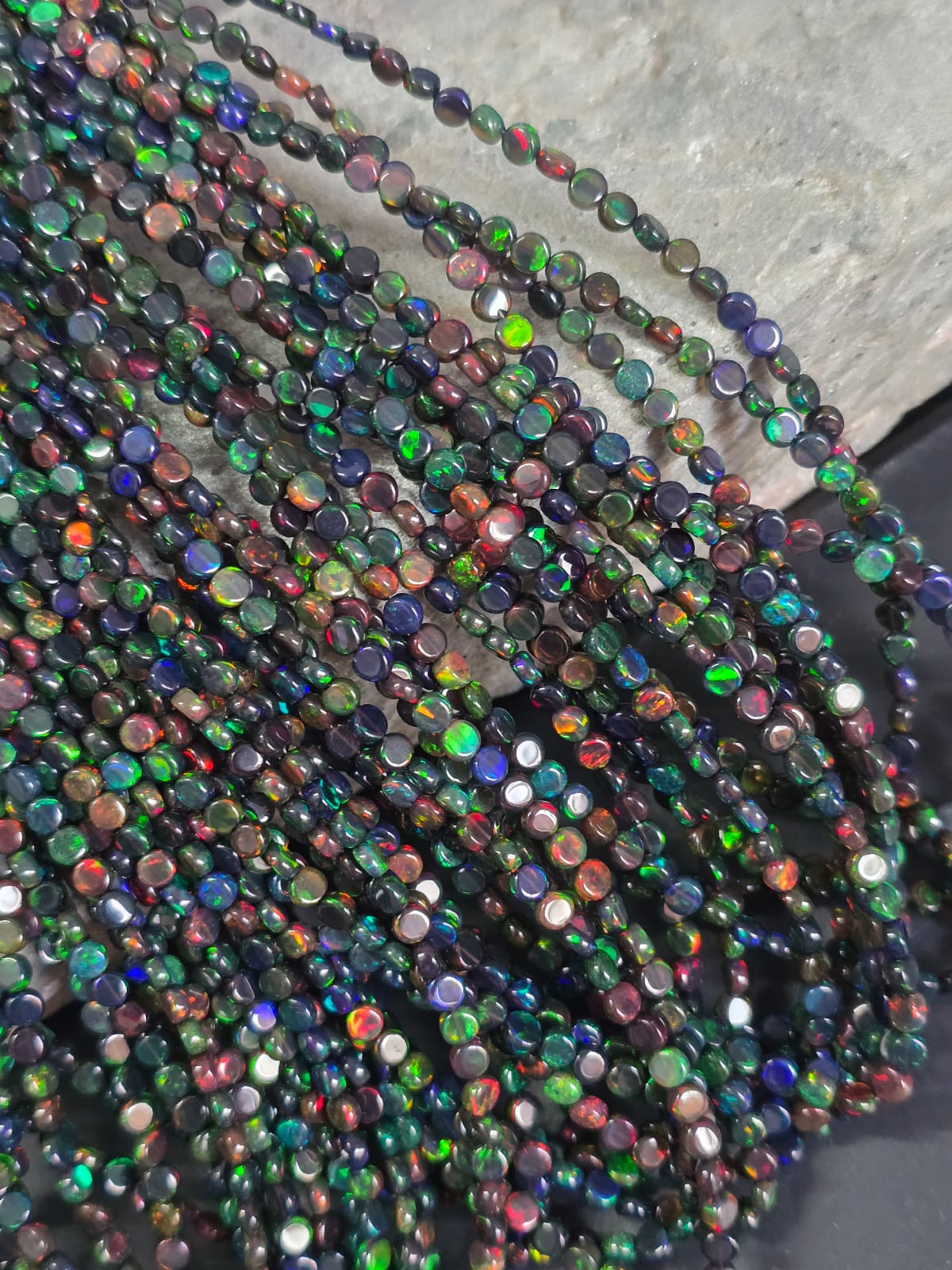 3.5-4.5 mm, Fire Opal Ethiopian Opal smooth coin Beads Opal Beads, Natural Ethiopian Opal Beads, Top Quality Ethiopian Beads