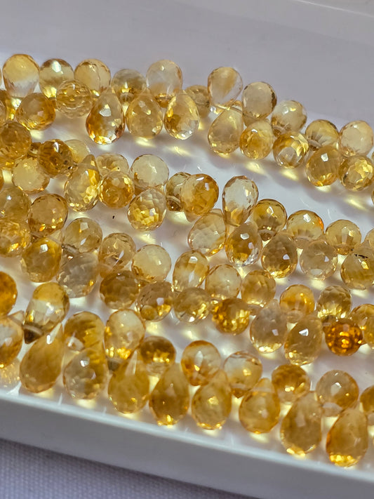 AAA QUALITY CITRINE FACETED DROP, 6" , 9 BY 6 TO 10 BY 6 MM APROXX, GEMSTONE BEADS, BEADS , DROPS, JEWELLERY