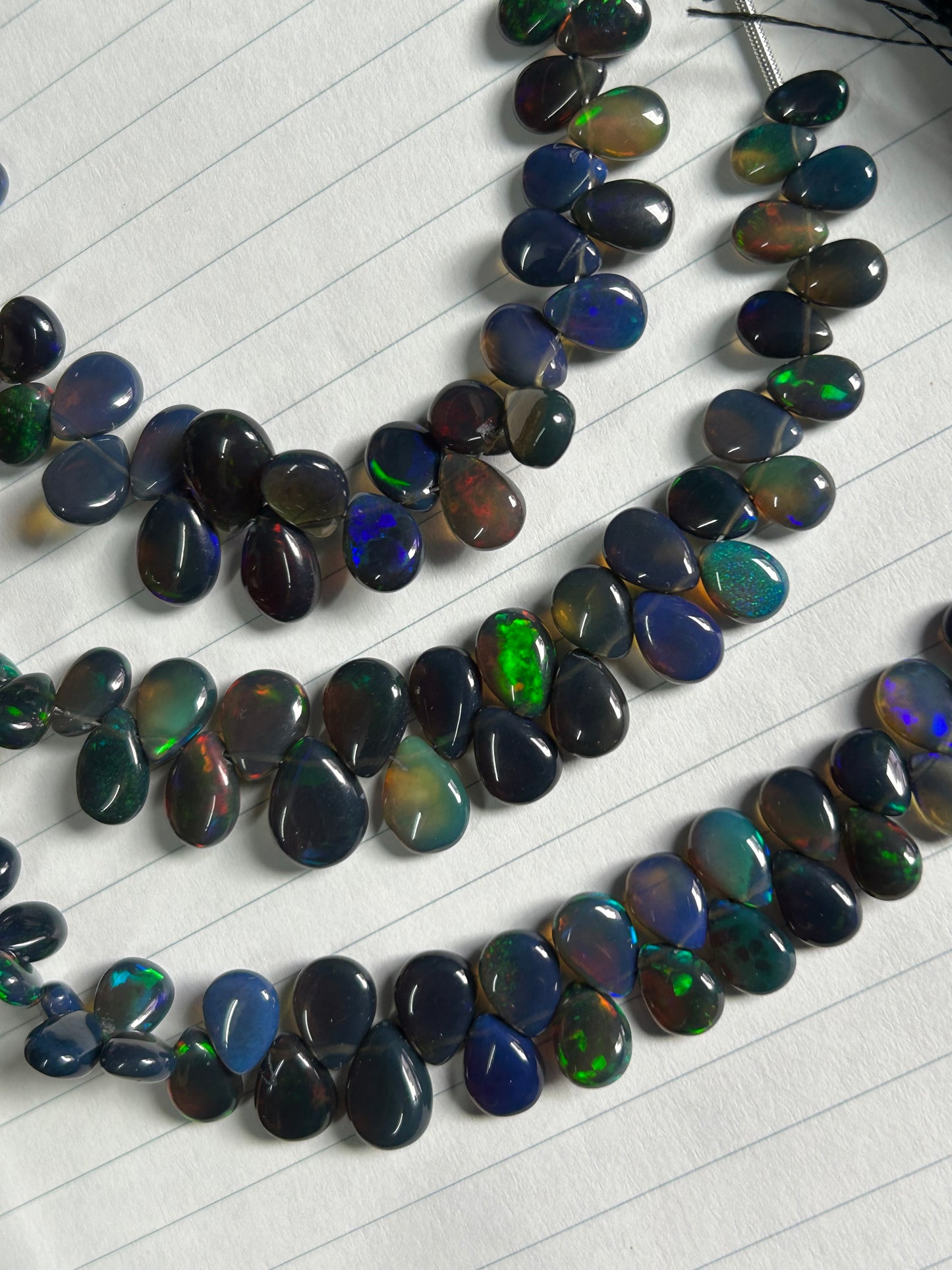 Black Ethiopian opal smooth pear