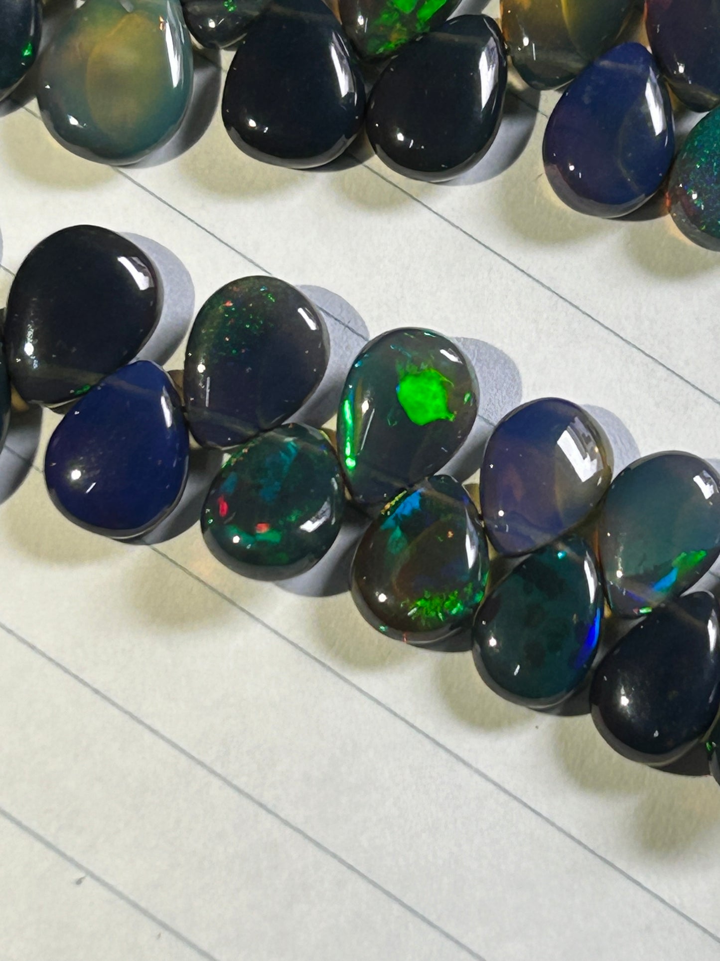 Black Ethiopian opal smooth pear