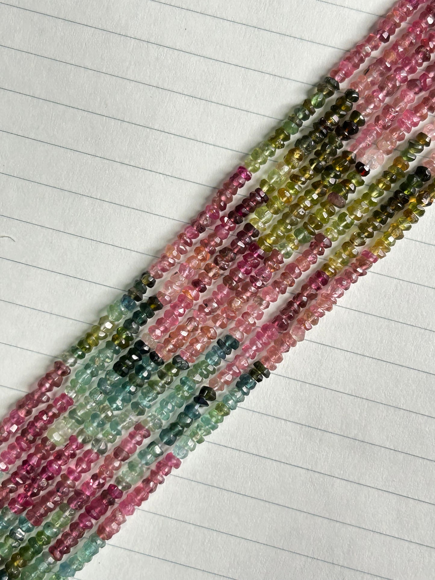 Multi Tourmaline Faceted rondelle beads