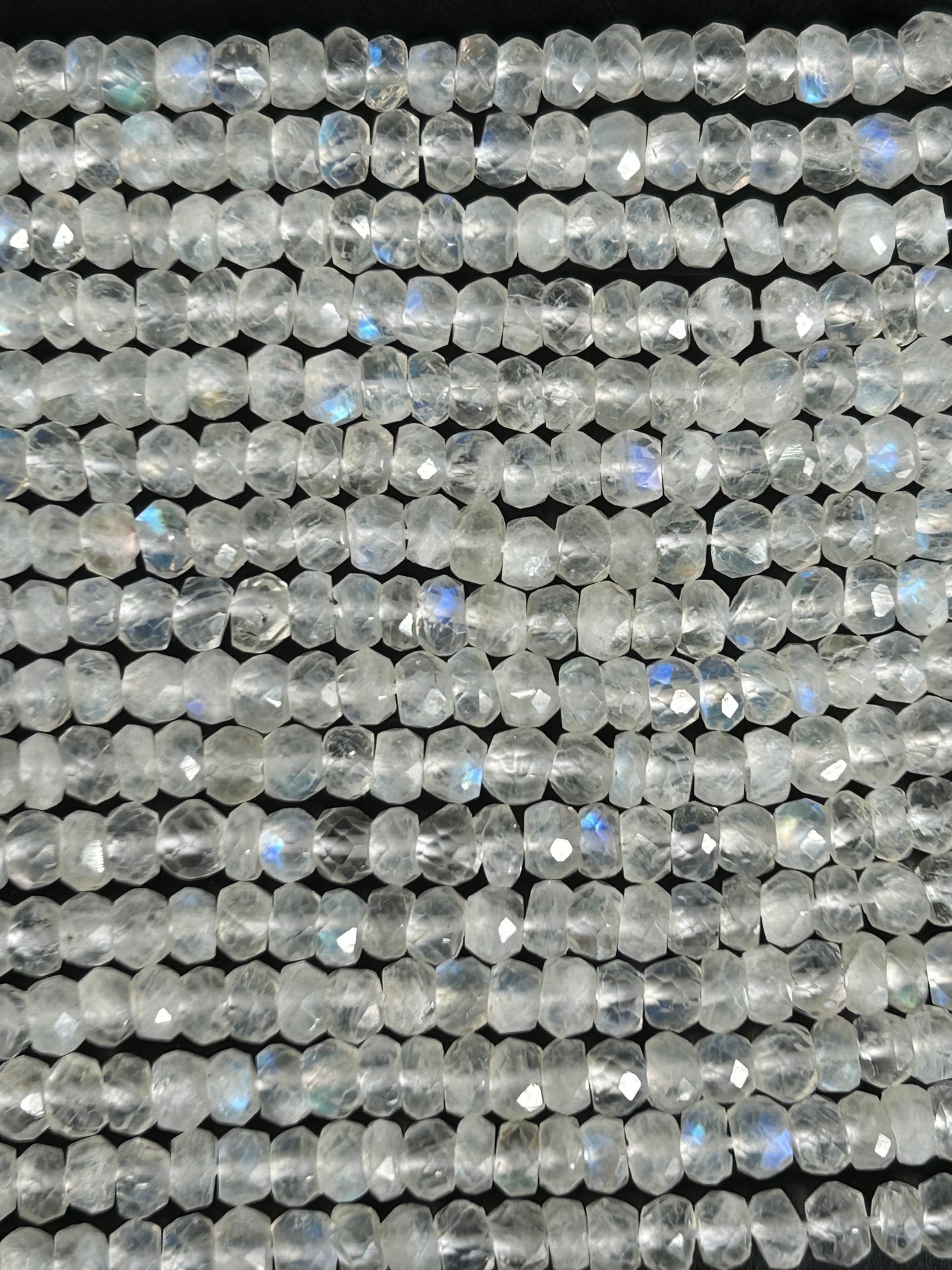 Rainbow Moonstone Faceted Rondelle Beads, 5MM Rainbow Moonstone Rondelle Beads,