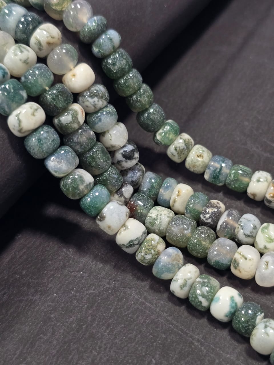 100 % NATURAL MOSS AGATE SMOOTH RONDELLE, RONDELLE BEADS, MOSS AGATE, JEWELLERY MAKING , BEADS