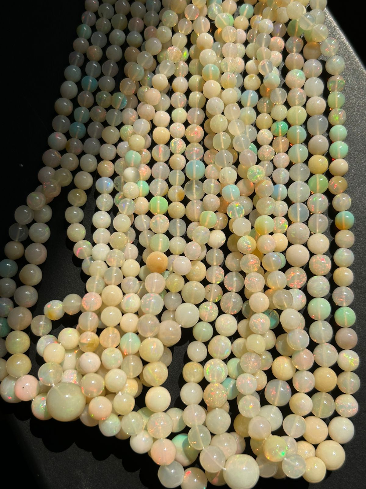 Natural Ethiopian opal smooth round,4 to 8 mm, jewelry making, opal beads,