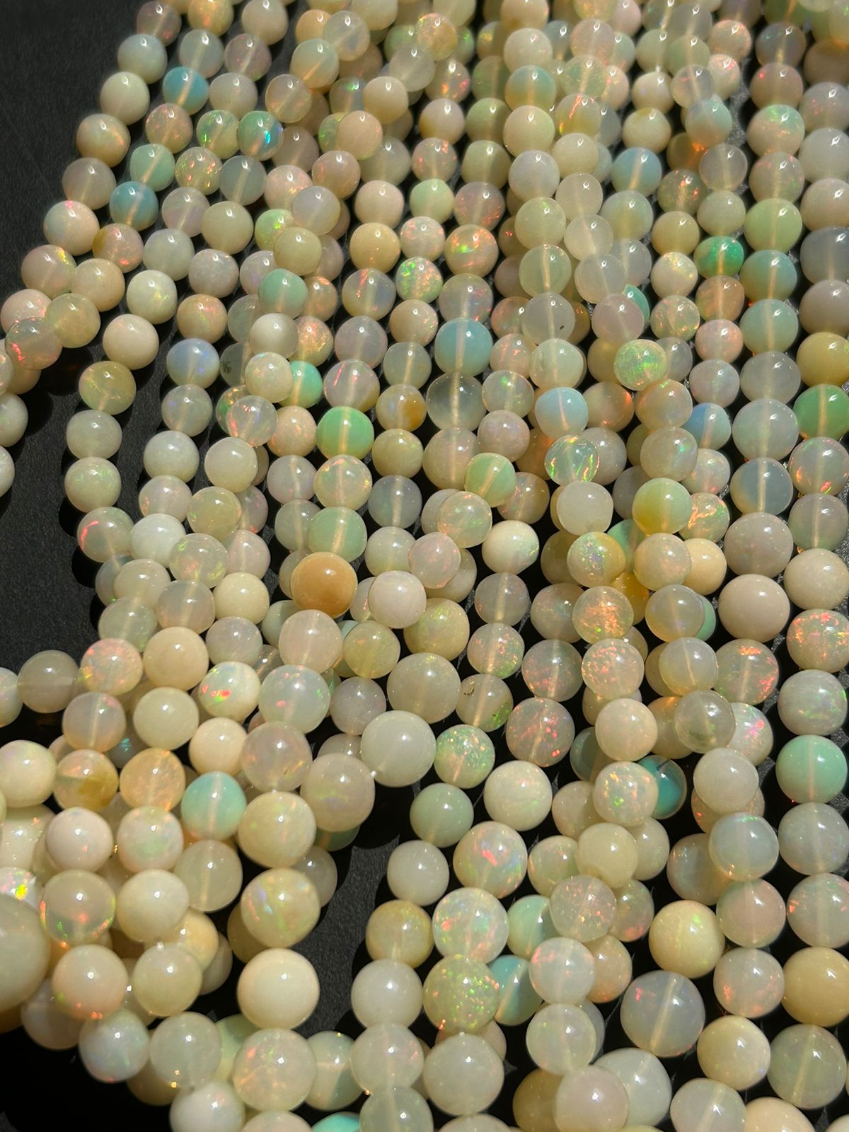 Natural Ethiopian opal smooth round,4 to 8 mm, jewelry making, opal beads,