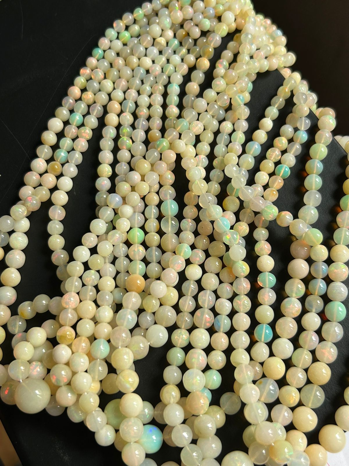 Natural Ethiopian opal smooth round,4 to 8 mm, jewelry making, opal beads,