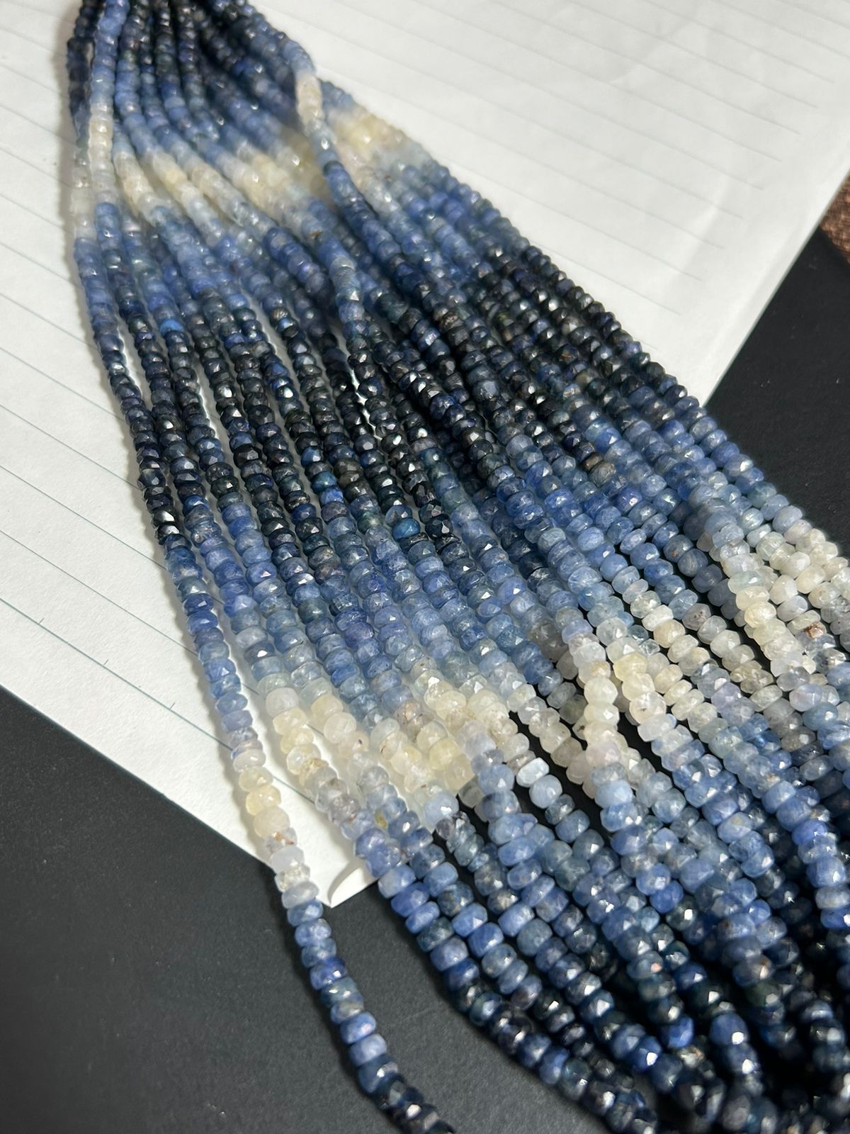 100% NATURAL BLUE SAPPHIRE FACETED RONDELLE, SAPPHIRE BEADS, JEWELLERY MAKING, 3.5TO4MM