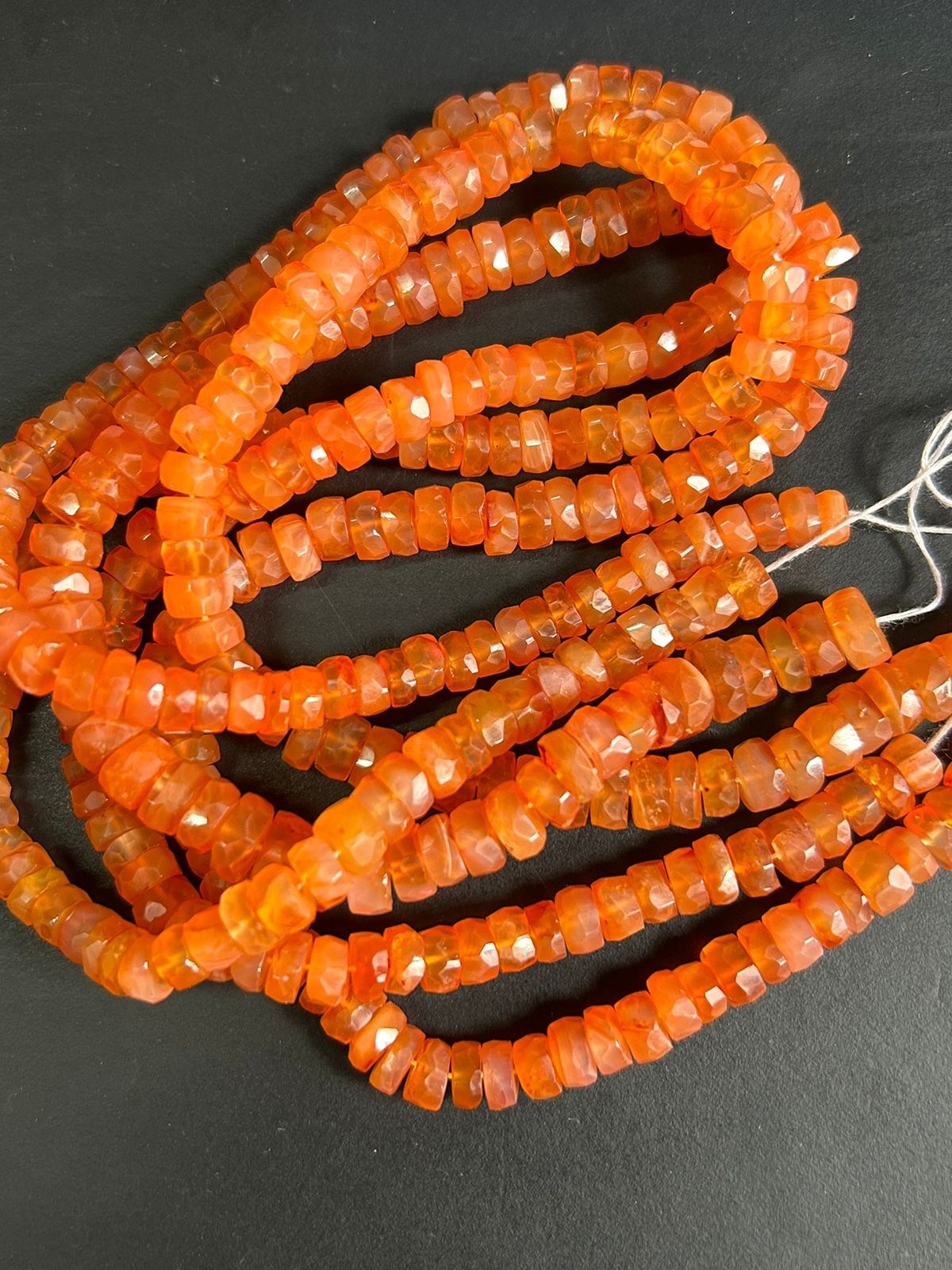 Carnelian Beads, Natural Carnelian Faceted Heishi Tire Shape Gemstone Beads, Jewelry Supplies for Jewelry making