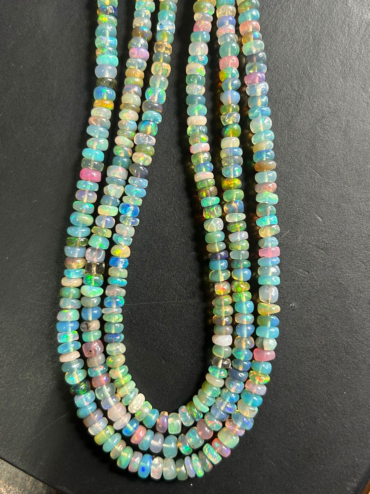 SPECIAL PRODUCT ! Ethiopian opal multi color smooth rondelle, 5to5.5mm apx, high quality, ethiopian opal beads, natural opal, necklace