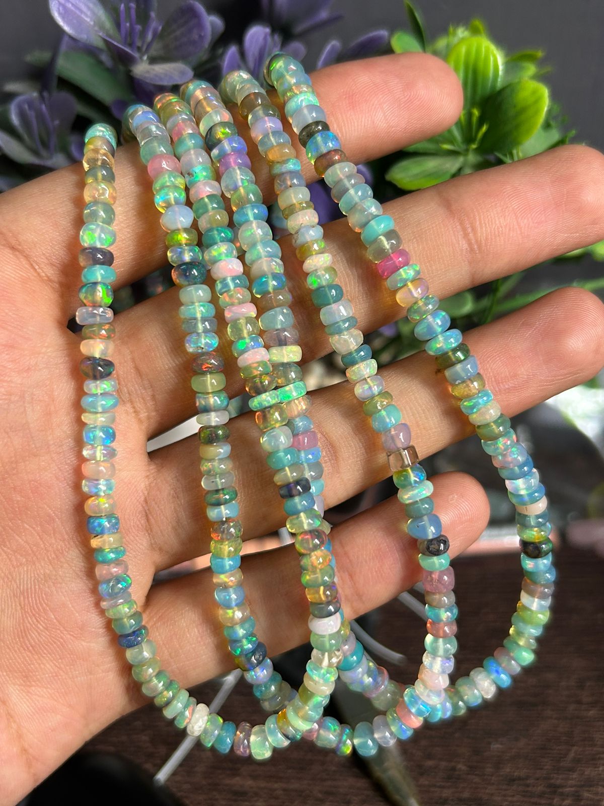 SPECIAL PRODUCT ! Ethiopian opal multi color smooth rondelle, 5to5.5mm apx, high quality, ethiopian opal beads, natural opal, necklace