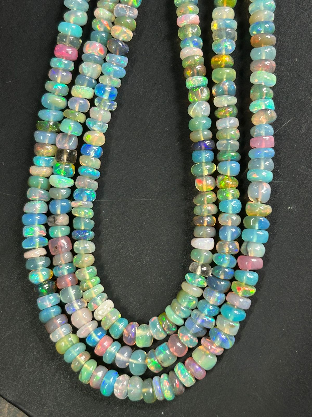 SPECIAL PRODUCT ! Ethiopian opal multi color smooth rondelle, 5to5.5mm apx, high quality, ethiopian opal beads, natural opal, necklace