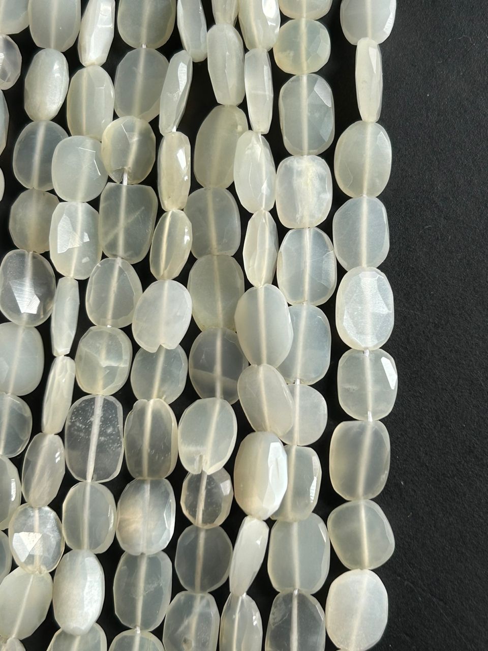 Natural Moonstone faceted Gemstone Beads, 13" Strand