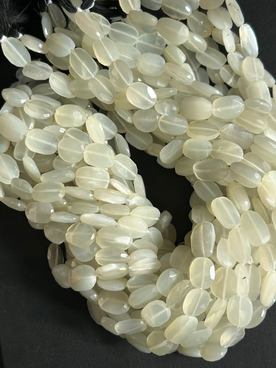 Natural Moonstone faceted Gemstone Beads, 13" Strand