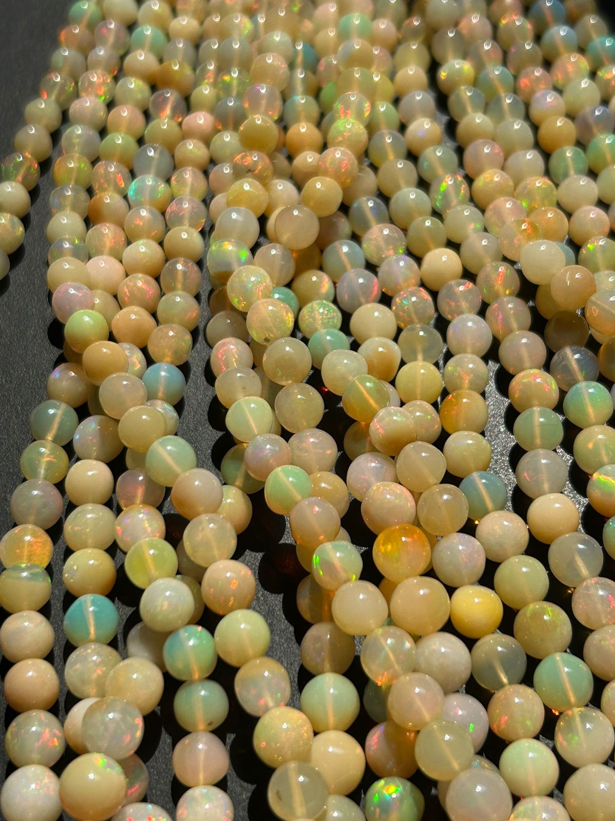 Natural Ethiopian opal smooth round,4 to 8 mm, jewelry making, opal beads,