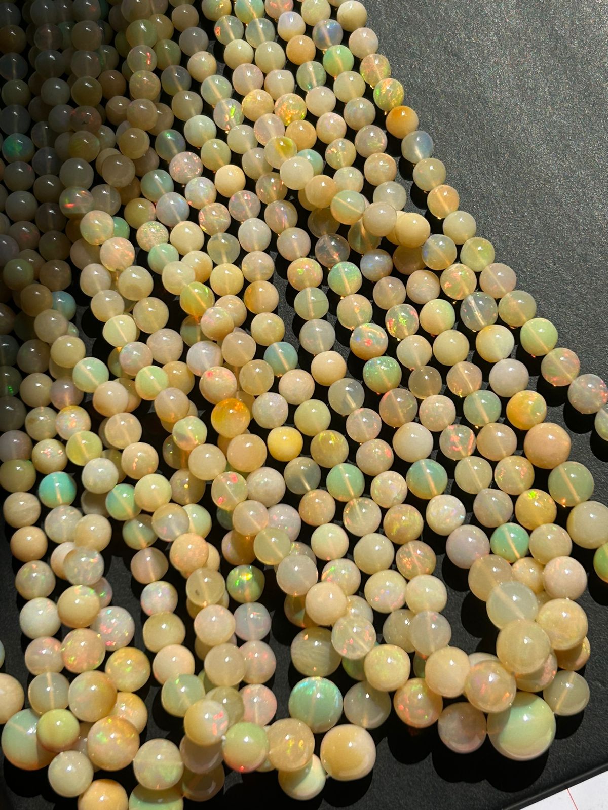 Natural Ethiopian opal smooth round,4 to 8 mm, jewelry making, opal beads,