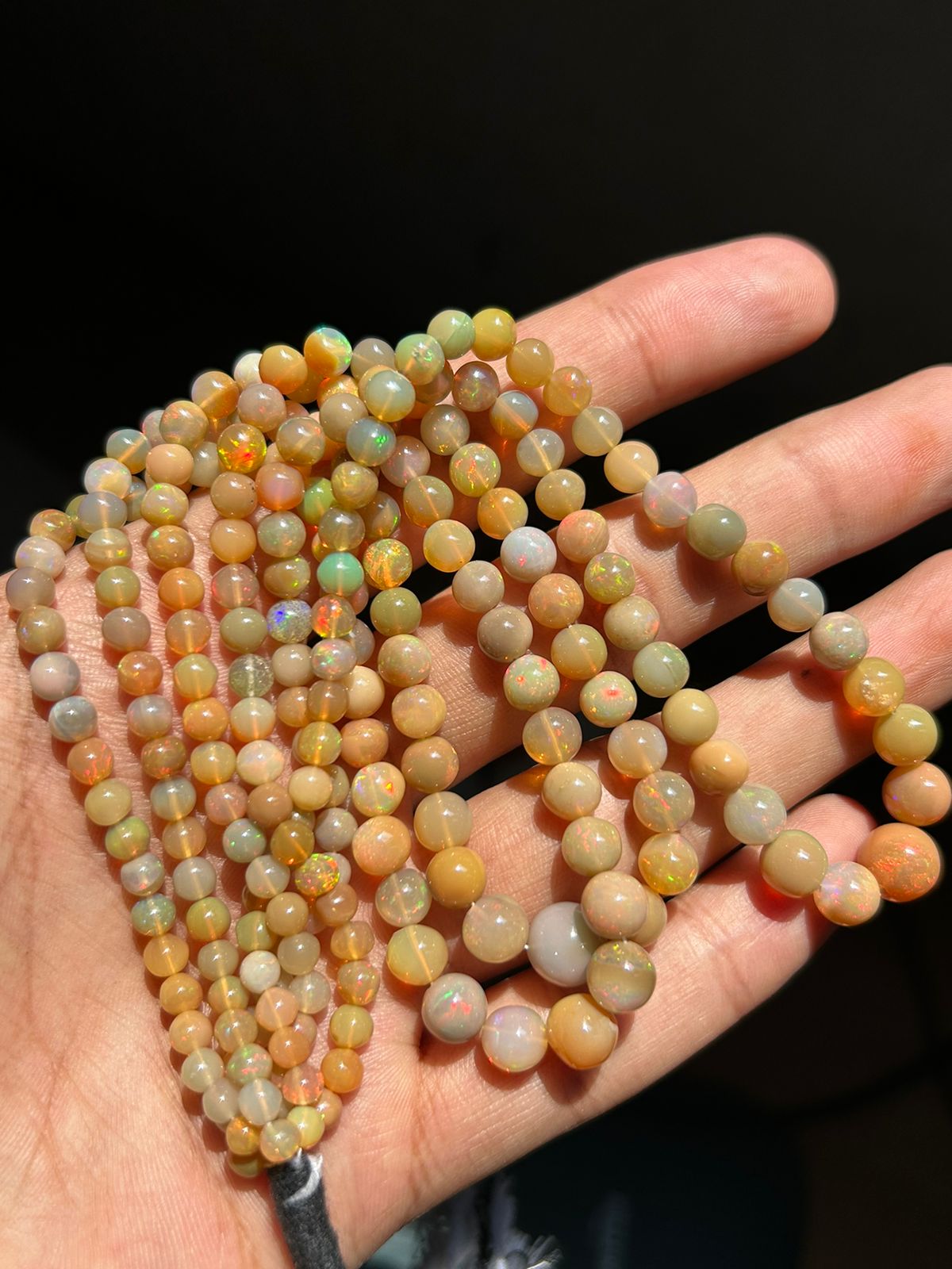 Natural Ethiopian opal smooth round,4 to 9 mm, jewelry making, opal beads,