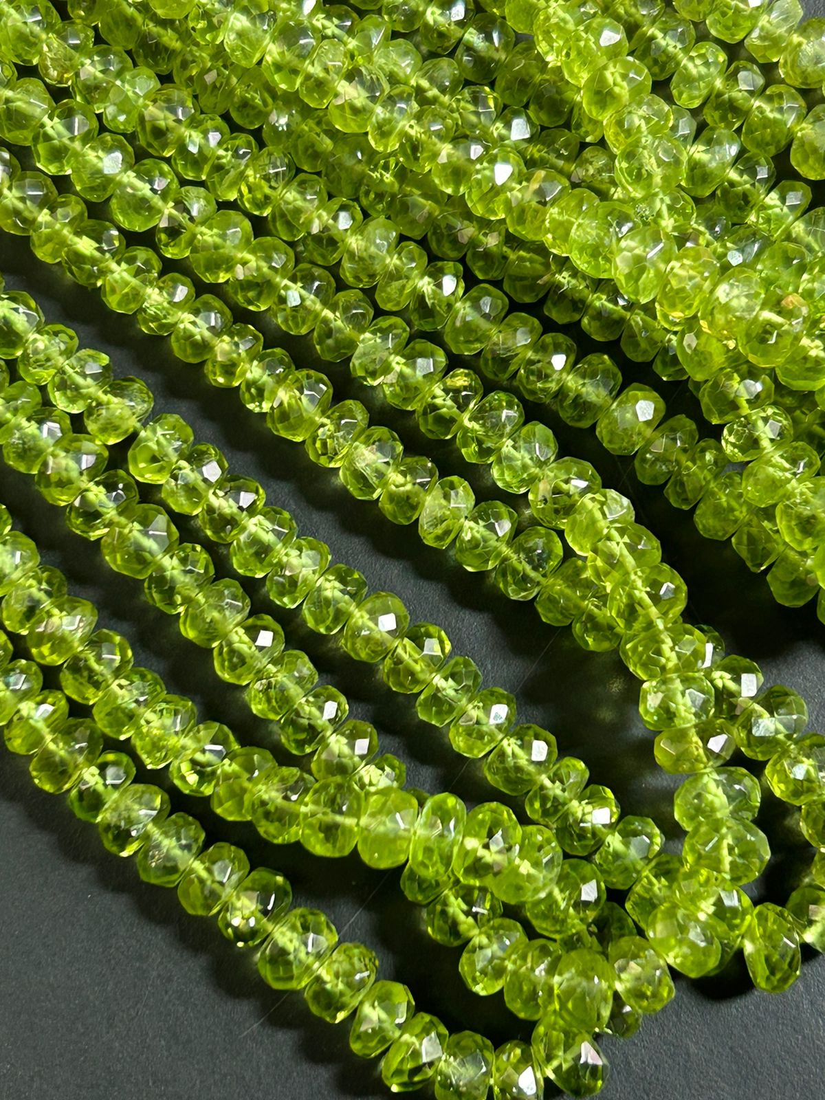 Top Quality Natural Peridot Gemstone Beads | Gemstone Natural Faceted Rondelle Beads |Tourmaline Necklace Size - 4 To 7 MM 16" Strand